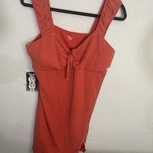 No Boundaries Womens Red/Orange Textured Sleeveless Mini Dress XL 16-18